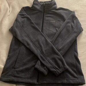 Columbia Mens Size XL Black Sweater Fleece Full Zip Soft Winter Cabin